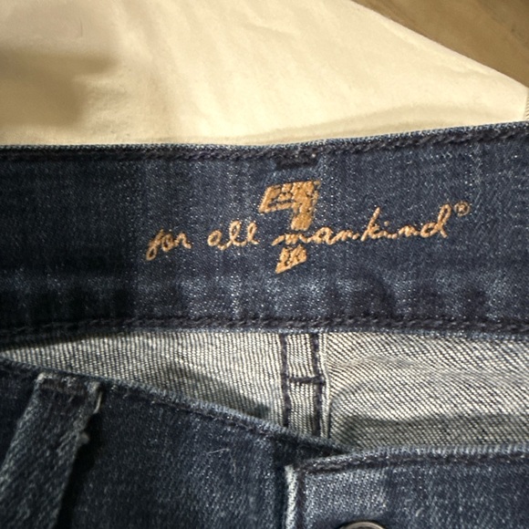 7 For All Mankind High-Waist Bootcut Jeans | Dark Wash | Size 26 | 28” Inseam - Picture 7 of 7